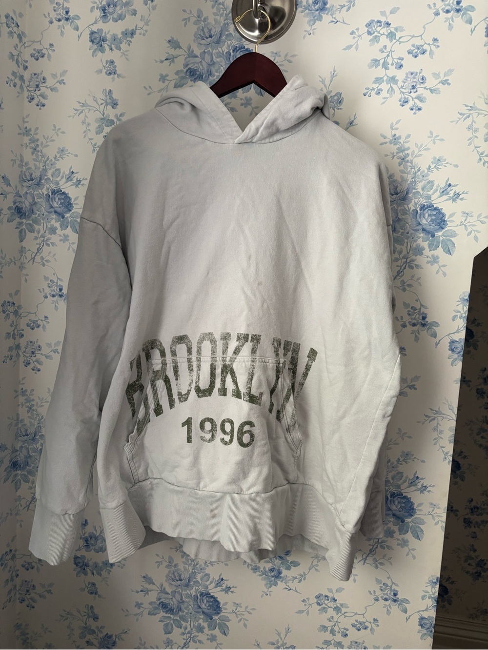 Urban Outfitters Light Gray Brooklyn 1996 Hooded Sweatshirt